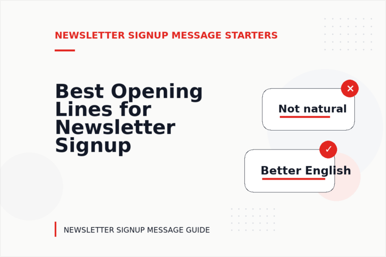 Best Opening Lines for Newsletter Signup Messages