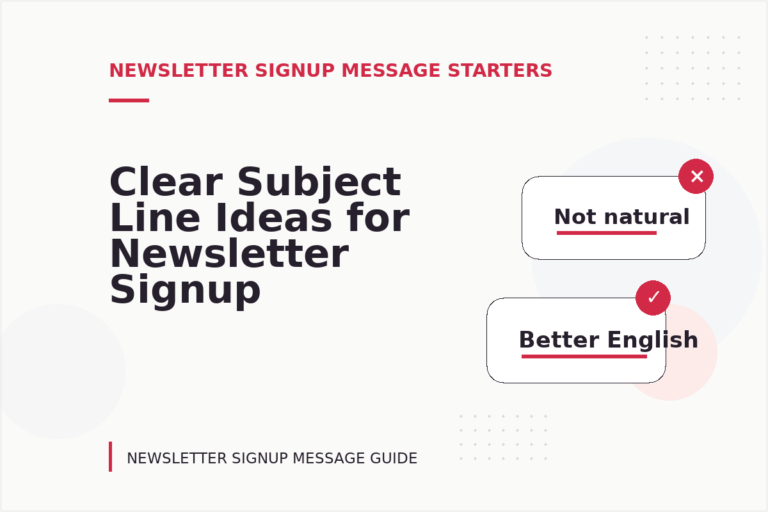 Clear Subject Line Ideas for Newsletter Signup Messages Clear Subject Line Ideas for Newsletter Signup Messages